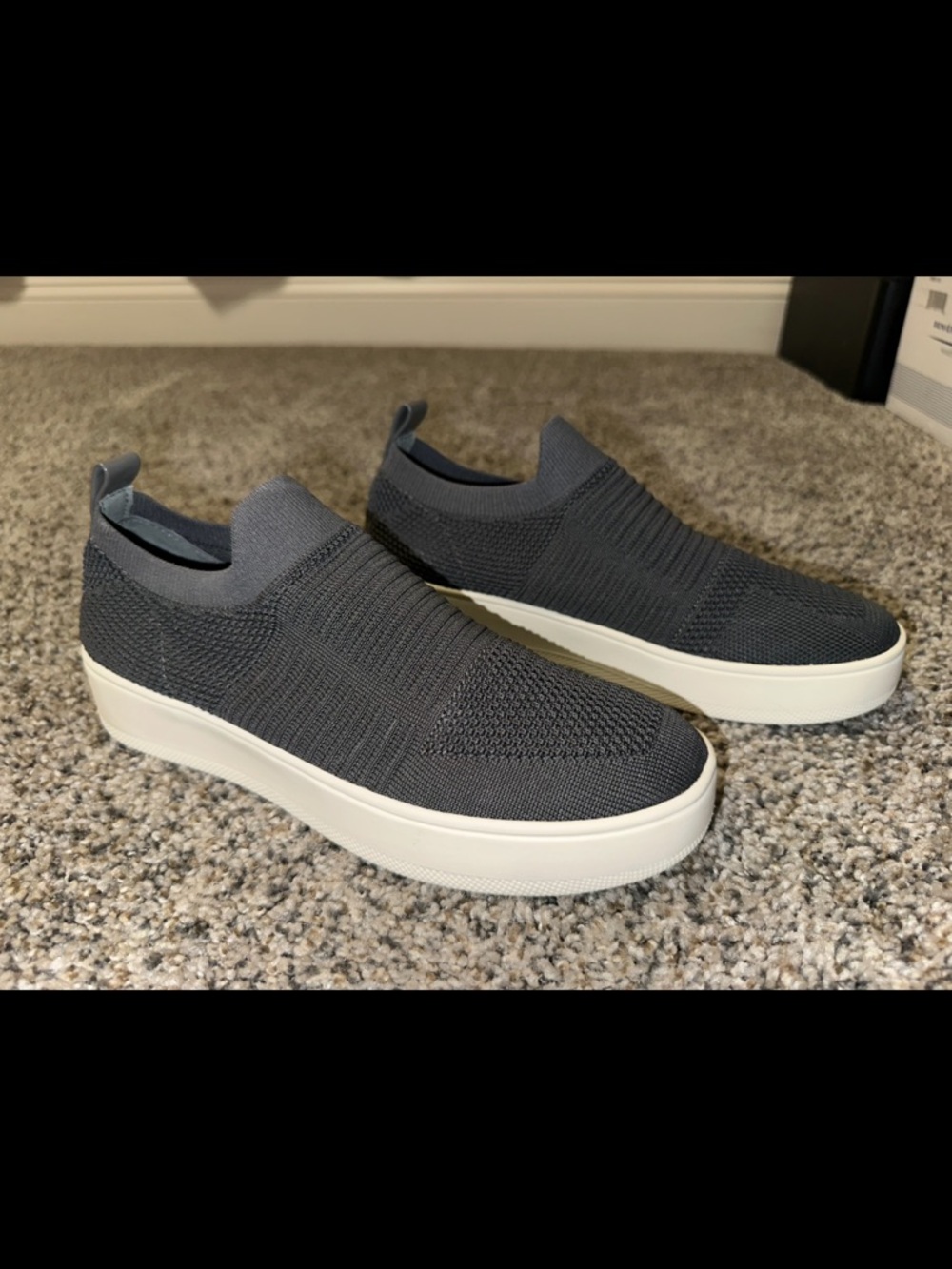 Steve Madden Women's Charcoal Knit Slip-On Sneakers